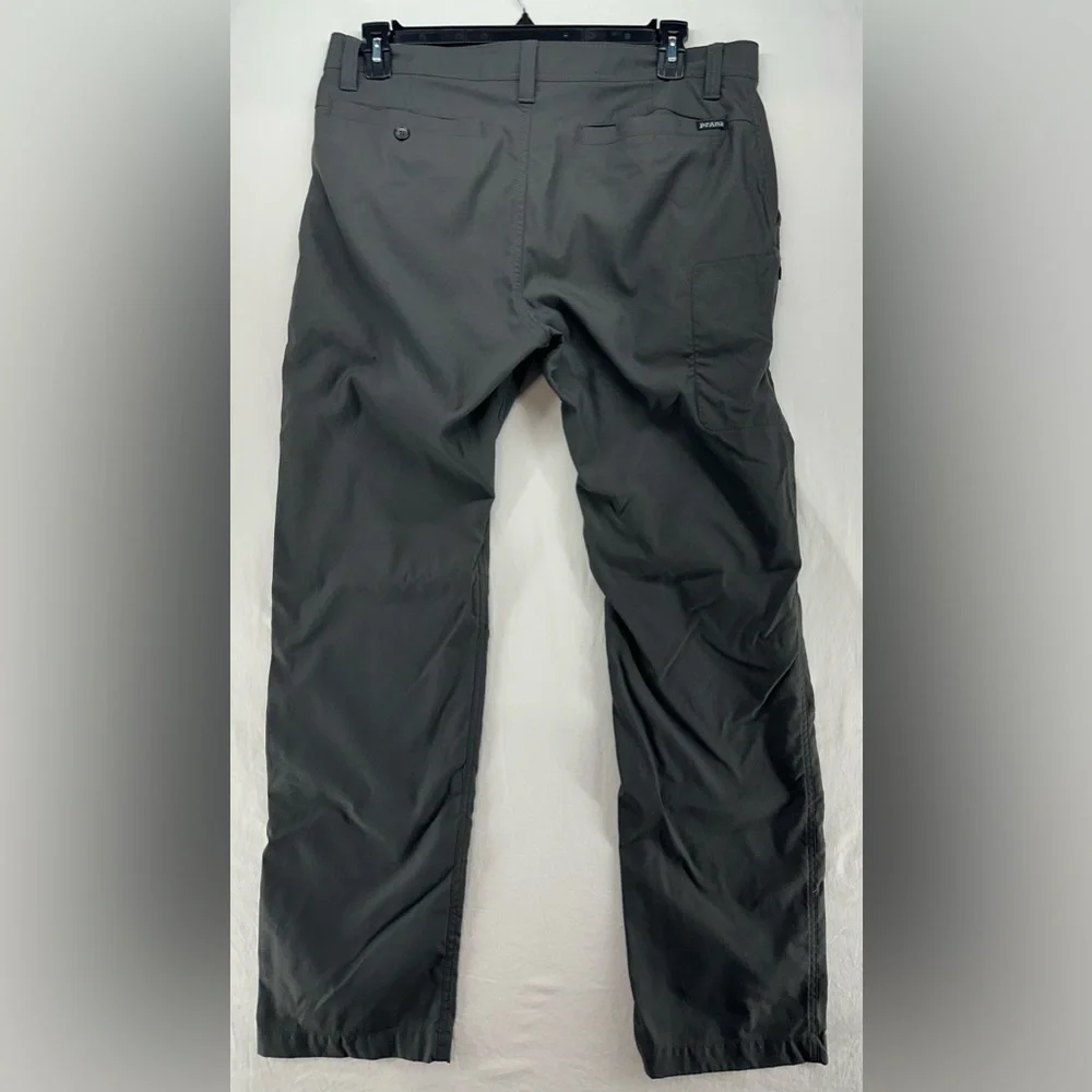 Prana Alameda Pants Gray Zip Fly Slim‎ Fit Straight Hiking Trousers Mens 35x32